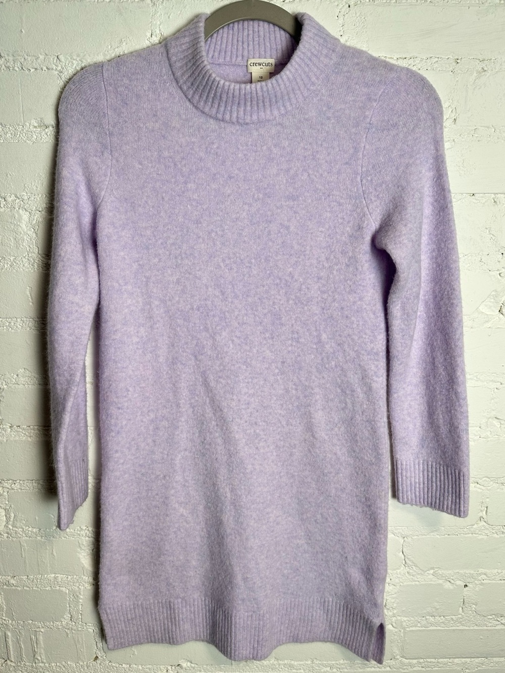 Crewcuts Wool Blend Winter Lilac Crewneck Sweater Dress Size 12 Girls